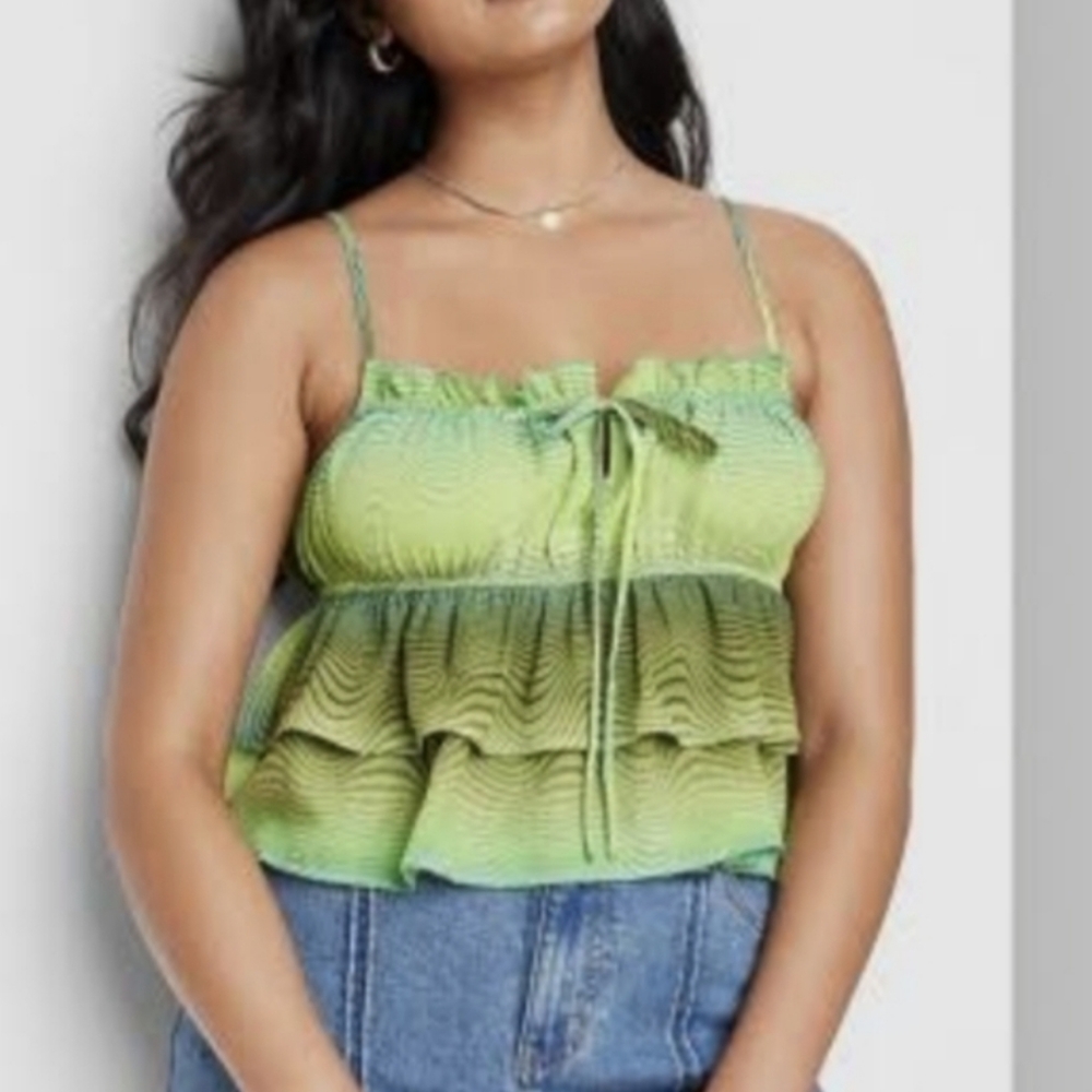 🎯nwt wild fable green wave tank top